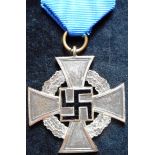 German Faithfull Service Medal 1938 2nd class, for 25 years service. With ribbon.