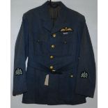 Royal Air Force dress uniform jacket with Cheney of Birmingham RAF brass buttons, cloth brevet