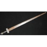 Taureg takuba. Triple fullered 30½ inch blade with etched crescent moons. 36¾ inches overall.