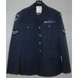Royal Air Force dress uniform jacket with Staybrite RAF buttons, pair of RAF Regiment cloth shoulder