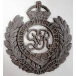 Small Royal Engineers Alloy badge. George V. 16.5cm x 18cm.