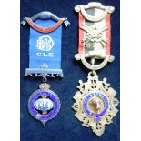 Masonic. 2 R.A.O.B. jewels in silver-gilt & enamel inscribed to Clarence Airey 1927, and J. Airey
