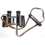 Pair of German 3rd Reich binoculars. Marked Carl Zeiss - Jena and 6 x 30, 1860824, H/6400. Leather