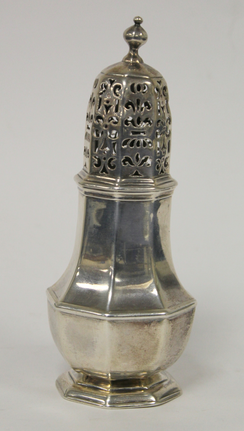 George I caster of octagonal baluster shape by Charles Adam 1716. 5oz. - Image 2 of 6