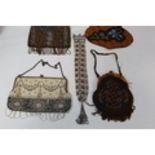Five various 1920's/30's lady's beadwork evening bags and purses. A/F. (5)