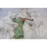 Small quantity of Victorian and Edwardian white cotton blouses, nightdresses, aprons etc, also a