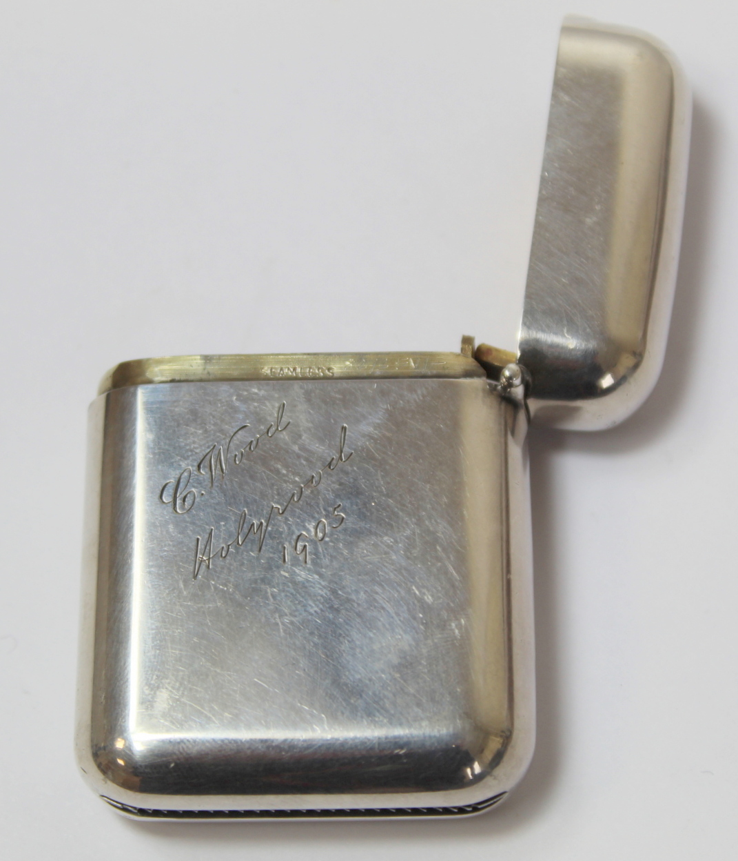 Mordan silver vesta case, crested with coronet, apparently the gift of Edward VII and Alexandra to - Image 4 of 5
