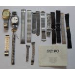 Gent's Seiko automatic stainless steel bracelet watch, apparently little used also Timex automatic