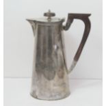 Silver hot water pot of plain tapering shape, Sheffield 1927. 20oz.
