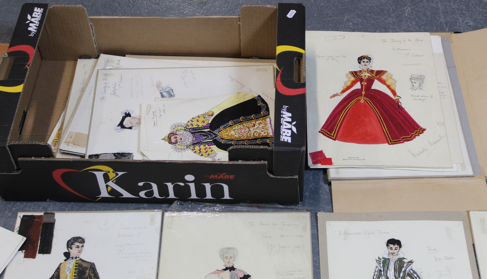 A large interesting archive 20th century original theatre costume designs by Malcolm McMillan, - Image 3 of 8
