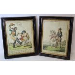 Two early 19th century hand coloured engravings - "A Pas de Deux or Love at First Sight" (Bartolomea