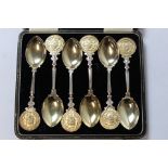 Set of six parcel gilt coffee spoons 'Cumberland County Motorcycling Club..R Drinkall 1922' by