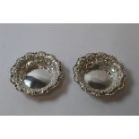 Pair of silver circular bon bon dishes, Sheffield 1895. 11cm.