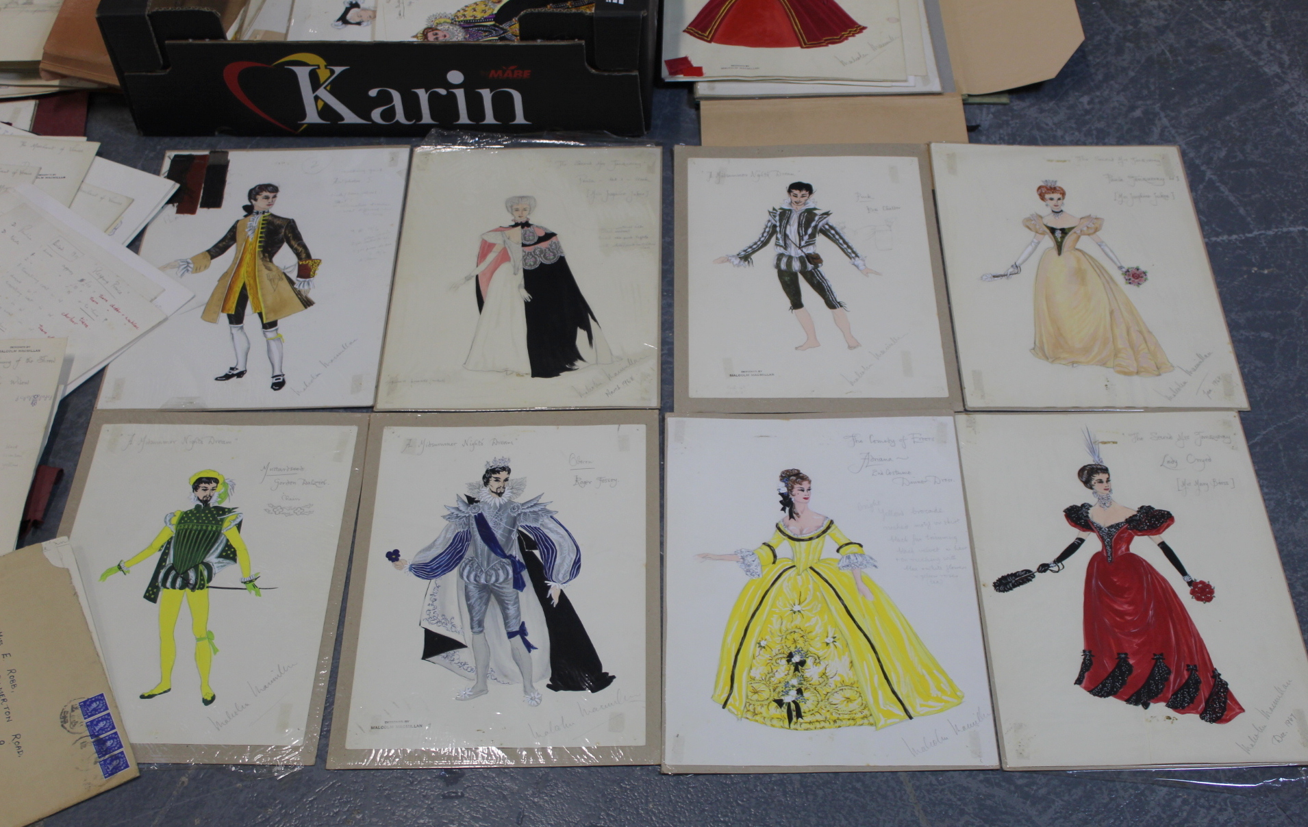 A large interesting archive 20th century original theatre costume designs by Malcolm McMillan, - Image 2 of 8