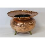 Christopher Dresser, Benham and Froud copper and brass planter of squat circular form with flared