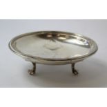 Silver salver of late 17th century style on three scroll feet by Dixon & Sons, Sheffield 1922. 6½