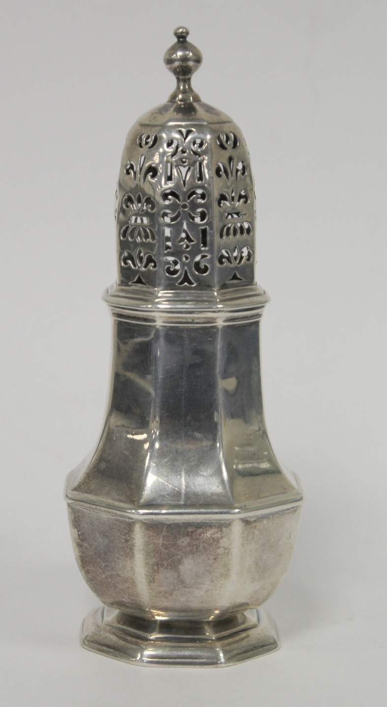 George I caster of octagonal baluster shape by Charles Adam 1716. 5oz. - Image 3 of 6