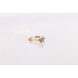 Diamond solitaire ring, the brilliant size approximately .5ct, 9ct gold. Size 'M 1/2'.