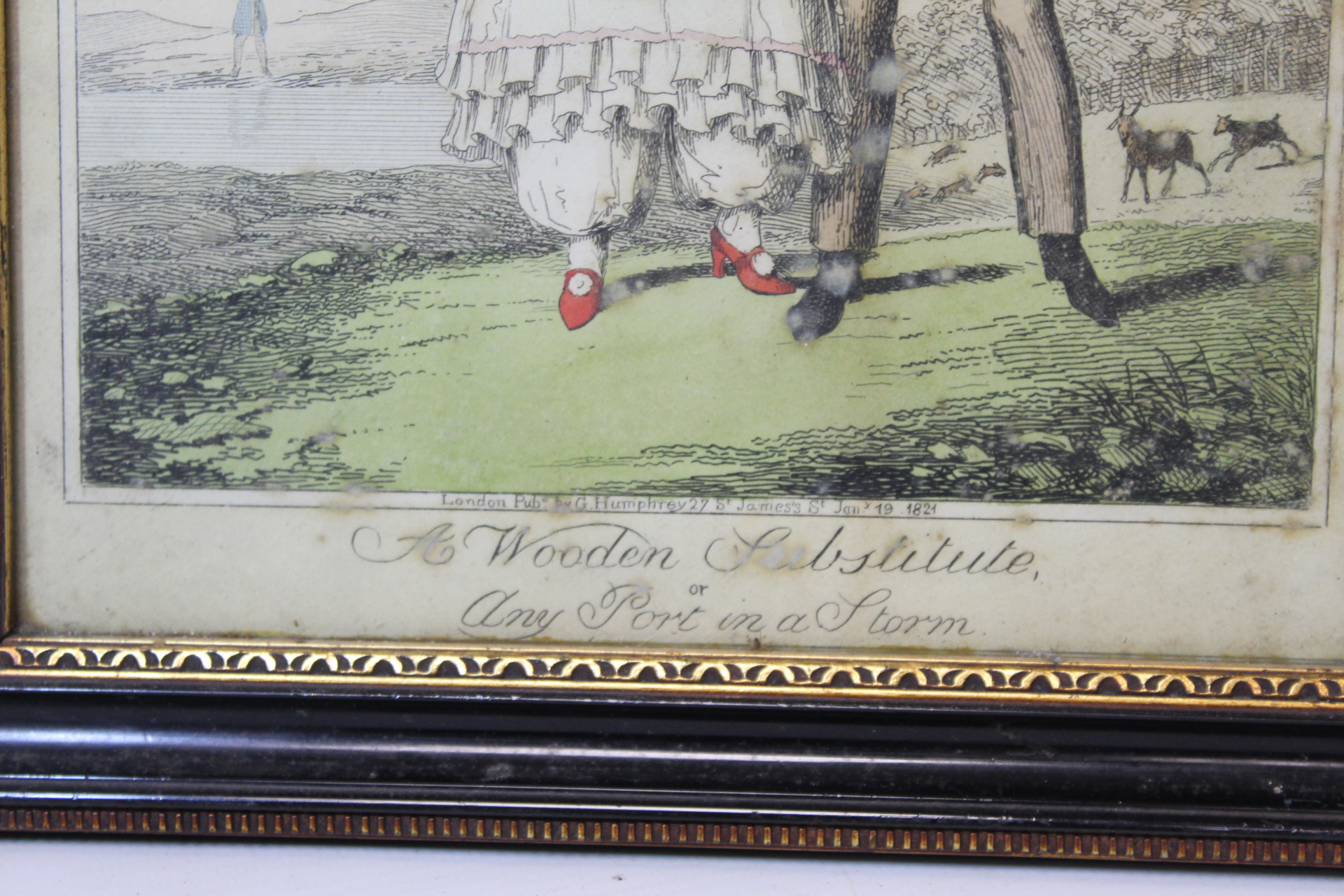 Two early 19th century hand coloured engravings - "A Pas de Deux or Love at First Sight" (Bartolomea - Image 6 of 7