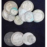 Small collection of silver coins, pre 1920 39.4g, pre 1947 102.6g.