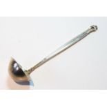 Georg Jensen silver sauce ladle, double-lipped acorn pattern, Import Marks 1938, 13.5cm.