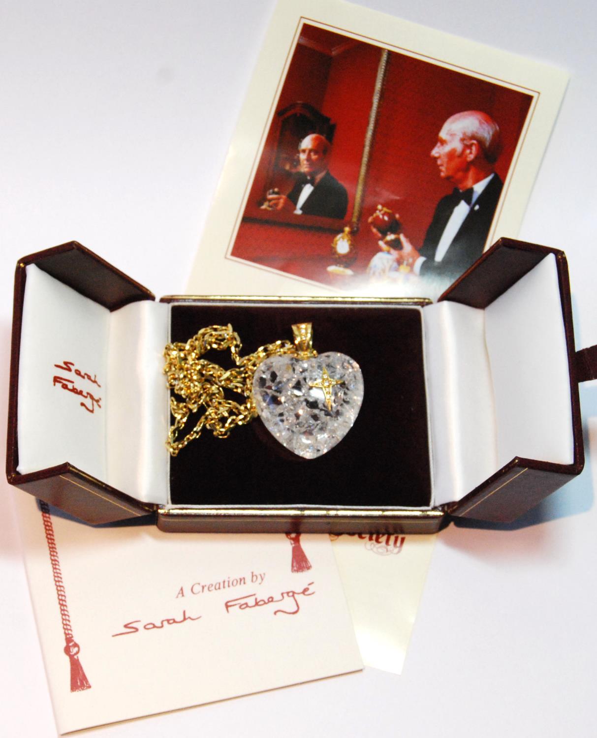 Sarah Fabergé diamond heart pendant with applied diamond-set star and similar 18ct gold loop,