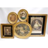 Group of aquatints and gilt frames including Hon. Mrs Barrington, Nelson.   (7)