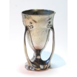 Kayserzinn pewter cup of Art Nouveau style with loop handles, no. 4489, 12cm.