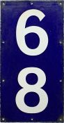 Railway enamel CAR STOP SIGN 6 & 8. We think this blue sign may be Southern Electric and date from