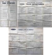 Selection (3) of British Railways TIMETABLE POSTERS comprising 1968 "departures" examples from