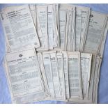 Large quantity of 1950s London Transport bus PANEL TIMETABLES as fitted to bus stop displays. This