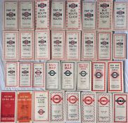 Quantity (32) of London General & London Transport bus POCKET MAPS dated from 1930 to 1952 and