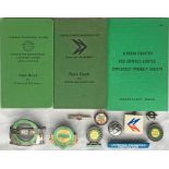 Collection of BADGES & RULE BOOKS from a former inspector at Reigate LT/LCBS bus garage comprising