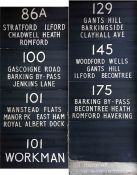 1949 London Transport DESTINATION BLIND (side & rear intermediate box) for an RT-type vehicle from