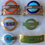 Selection of London Transport CAP BADGES comprising 1963 Central Buses Senior Inspector, 1964