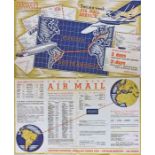 1935 Deutsche Lufthansa (German Airways) fold-out BROCHURE for Air-mail services by plane &