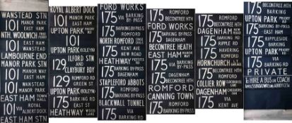1951 London Transport DESTINATION BLIND coded 'W' (wartime/immediate post-war reduced display) for