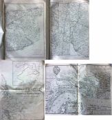 Large portfolio of 100+ c1860s-80s SHEET MAPS of British Isles counties and towns, showing railways,