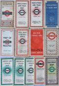 Selection of London Transport and predecessors POCKET MAPS from 1928 to 1952 (all bar two are 1930s)