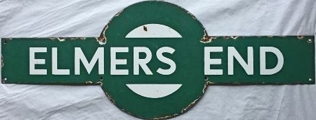 Southern Railway enamel TARGET SIGN from Elmers End, an ex-SECR station between Beckenham and