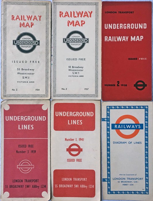 Selection of London Underground Beck & Schleger diagrammatic, card POCKET MAPS comprising issues