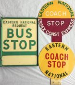 Selection of Eastern National Omnibus Co double-sided BUS/COACH STOP FLAGS comprising a cast-