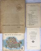 Selection of official TRANSPORT PUBLICATIONS comprising 1944 Greater London Plan (large hardback,