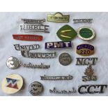Collection of bus operator LAPEL & CAP BADGES from the 1950s-70s period. Operators include United