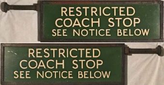 London Transport coach stop enamel G-PLATE 'Restricted Coach Stop'. A 1930s/40s type sign consisting