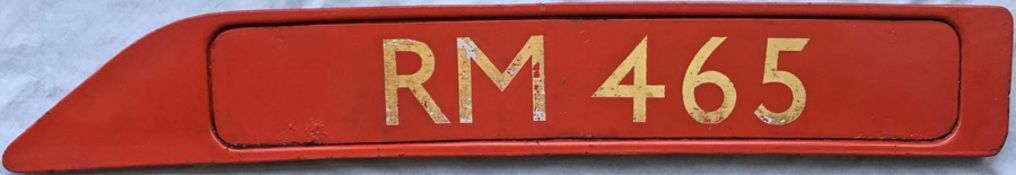 London Transport Routemaster bonnet FLEETNUMBER PLATE from RM 465. The original RM 465 entered