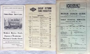 1908 London & North Western Railway fold-out TIMETABLE LEAFLET for Motor Omnibus Services in the