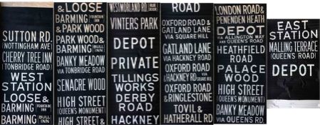 Maidstone Corporation bus or trolleybus DESTINATION BLIND marked 'Rear'. c1960s/70s. A complete
