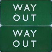 British Railways (Southern Region) fully-flanged, enamel sign 'WAY OUT', double sided and complete