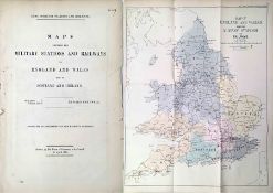 1871 MAPS 'showing the Military Stations and Railways in England & Wales, Scotland and Ireland'.